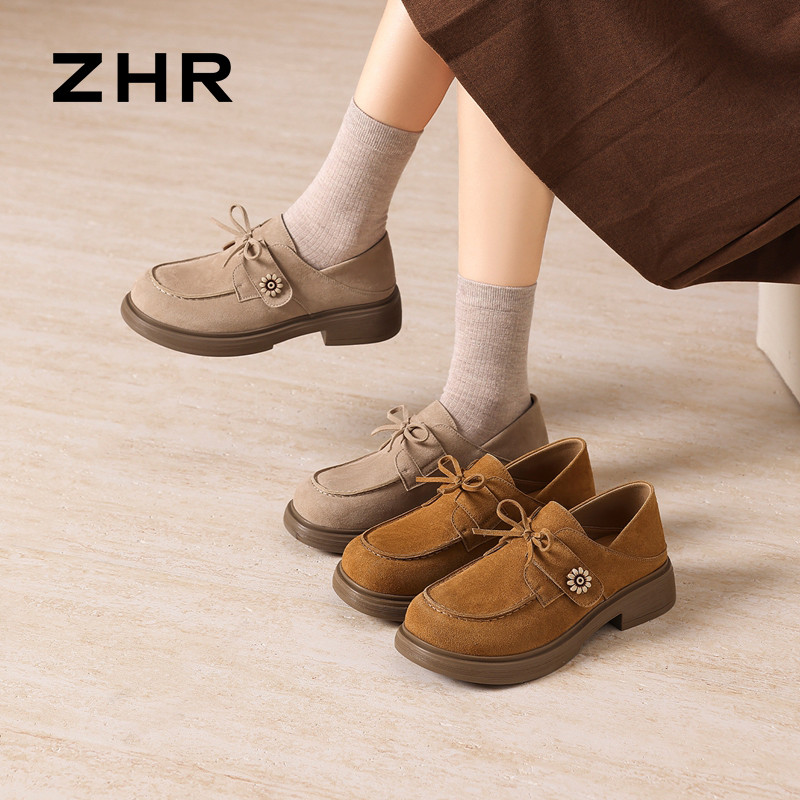 13748988.【ZHR则则】深口单鞋圆头套脚厚底女鞋[猪皮软垫]