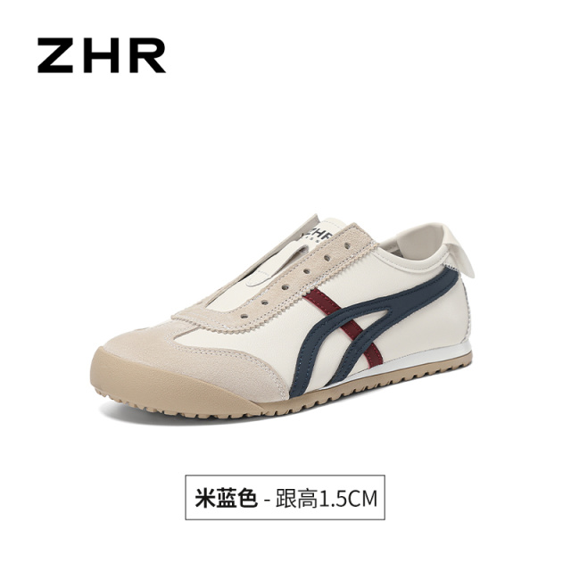 13748920.【ZHR则则】薄底德训鞋圆头套脚平底女鞋[超纤+头层猪皮]