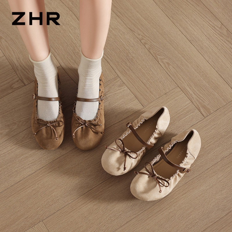 13748990.【ZHR则则】平底玛丽珍鞋圆头搭扣平底女鞋[羊皮软垫]