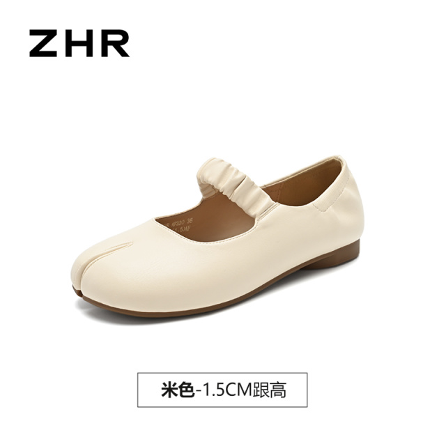 13748935.【ZHR则则】平底玛丽珍鞋圆头套脚平底女鞋[PU]