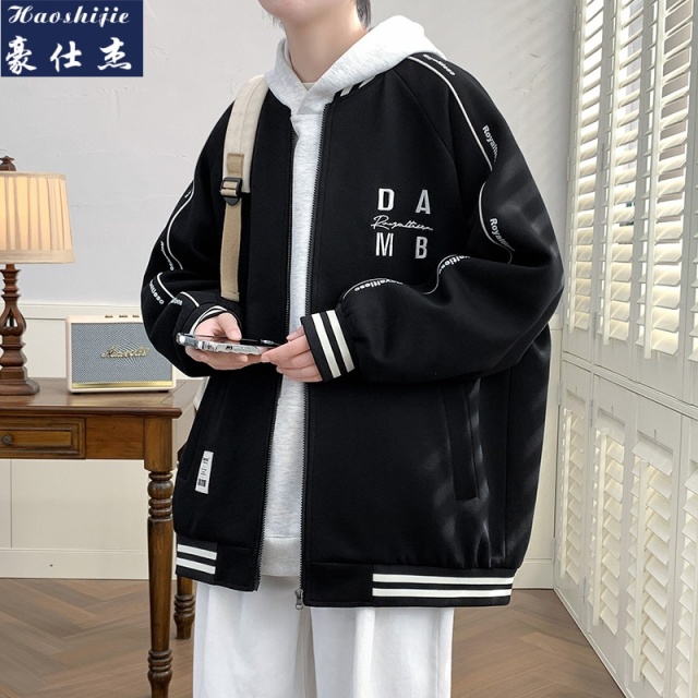 13749223.《舒适潮流》春秋新款学生时尚青少年立领棒球服卫衣休闲夹克男外套