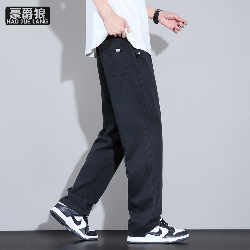 13750935.天丝牛仔裤男士春夏季新款宽松直筒美式潮流百搭商务休闲凉感裤子男