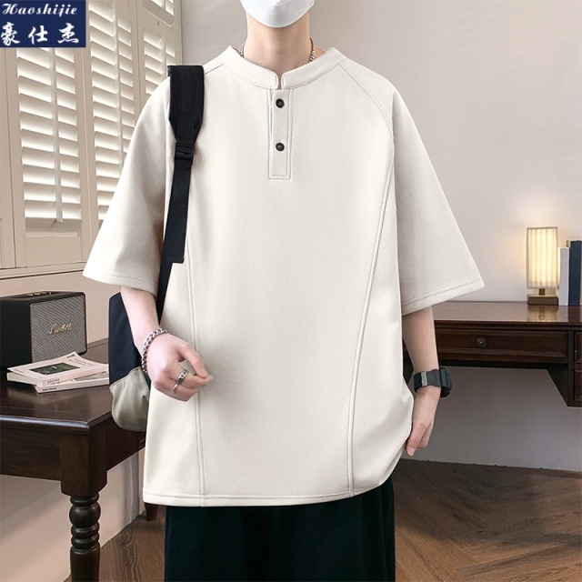 13749220.《百搭潮流》夏季新款polo衫短袖棒球领男生T恤纯色