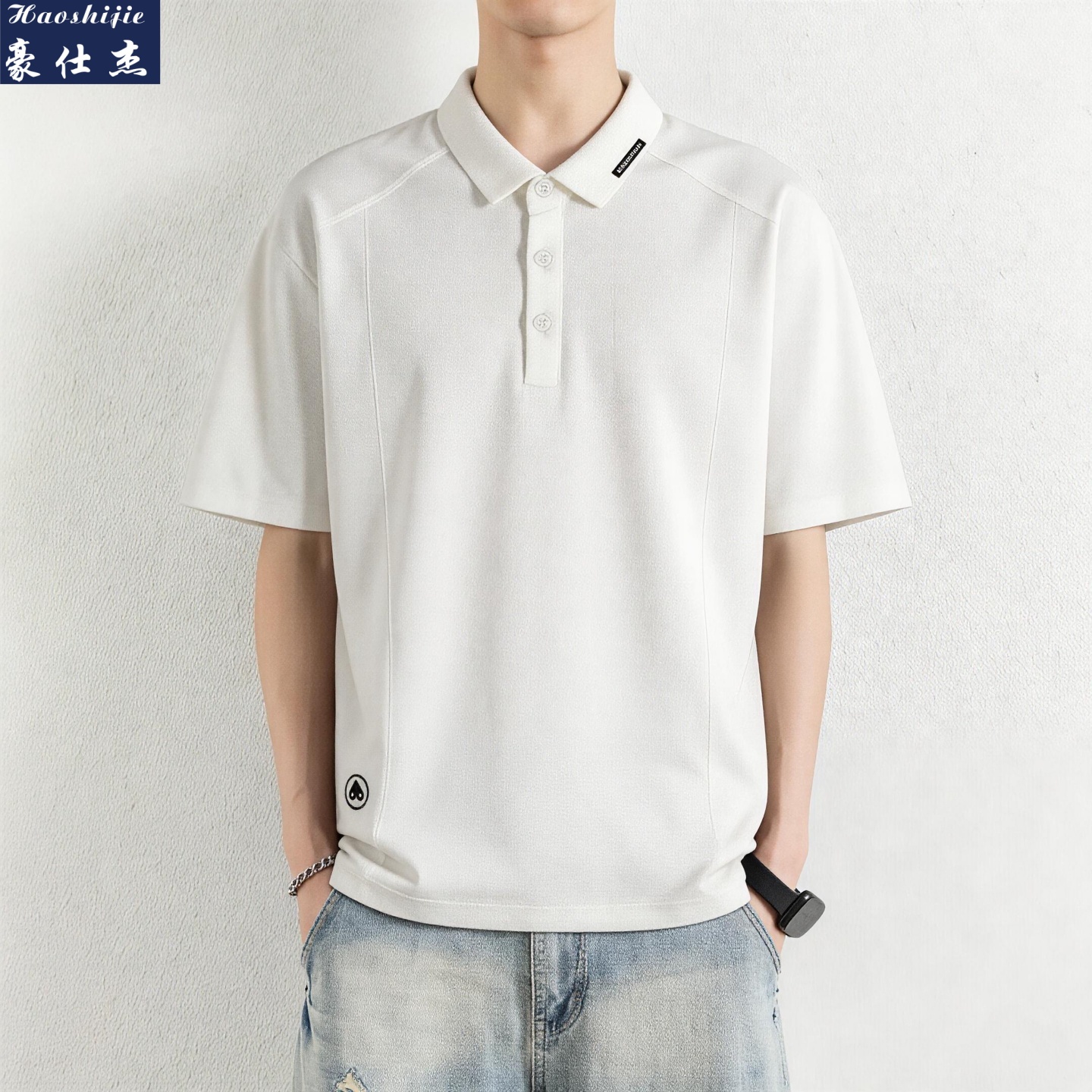 13751042.《简约休闲》夏季新款polo衫男翻领短袖T恤男青年轻商务T恤
