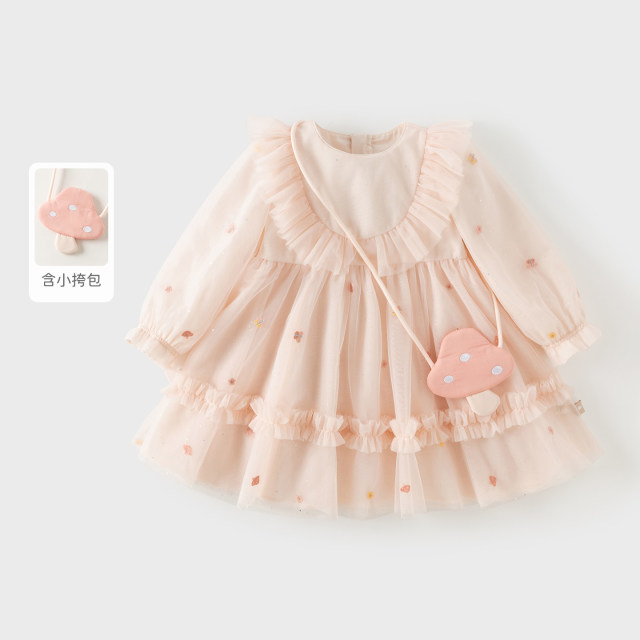 13751503.戴维贝拉女童网纱公主裙秋装新款儿童连衣裙女宝宝裙子