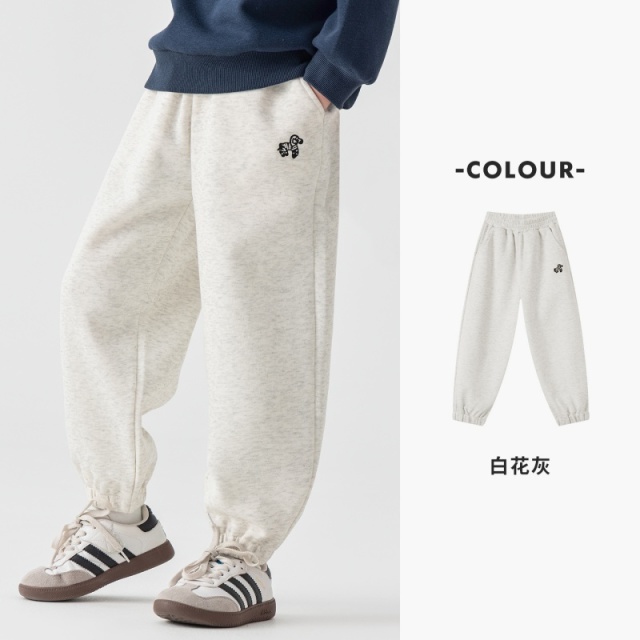 13756311.男童休闲卫裤春秋款舒适亲肤束脚小马刺绣儿童柔软顺滑宽松运动裤