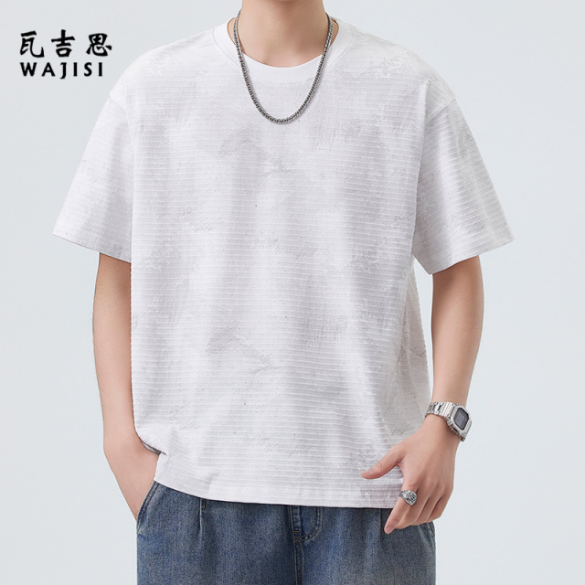 13754517.潮牌短袖t恤男士夏季舒适新款扎染印花宽松百搭时尚半袖体恤