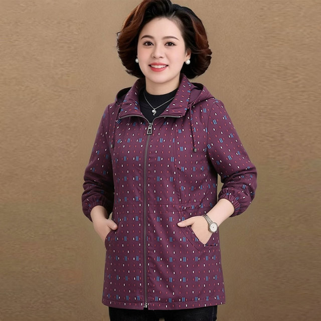 13756472.妈妈装帽子可拆撞色休闲风衣外套J3XW26893