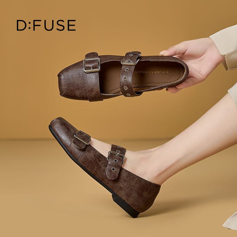 13756763.墨斯本D:Fuse/迪芙斯方头搭扣玛丽珍鞋新款潮流时尚舒适轻便透气女式单鞋星期六集团DFE111128J