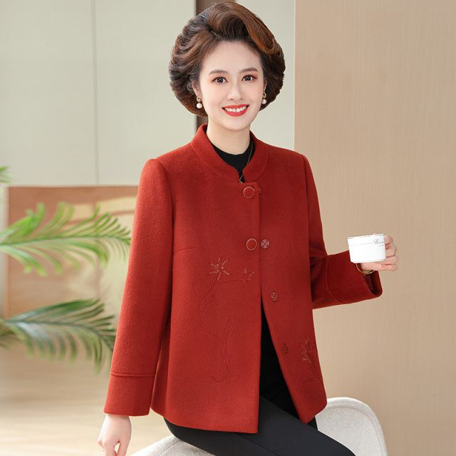 13756456.洋气妈妈春装短款立领外套贵夫人开衫JBS25060