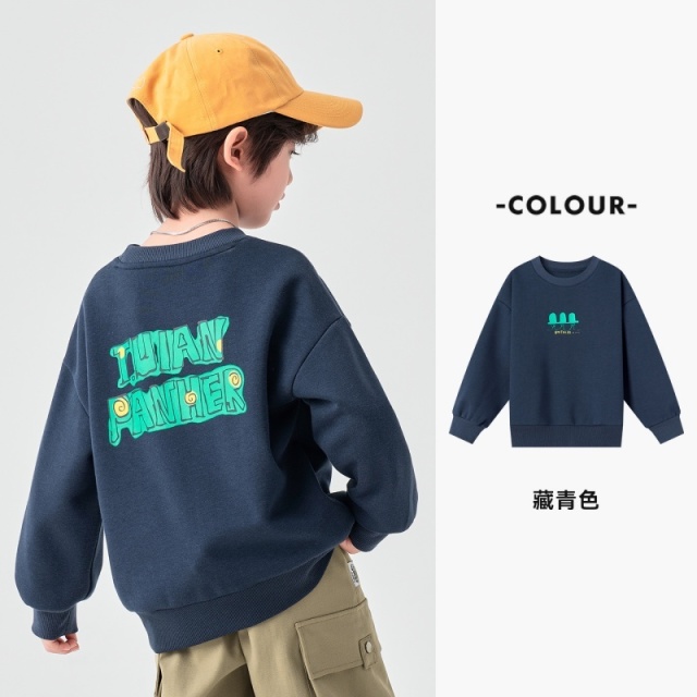 13756580.男童圆领卫衣春秋款卡通印花挺括耐穿上衣儿童日常校园外出套头衫