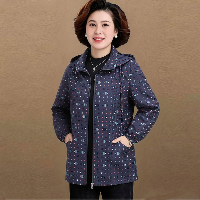 13756472.妈妈装帽子可拆撞色休闲风衣外套J3XW26893