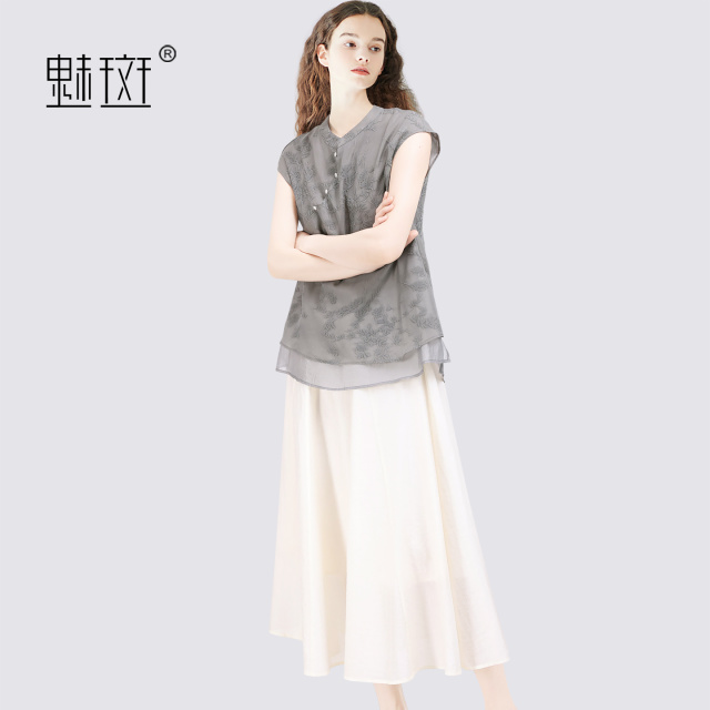 13756116.魅斑两件套装上衣半身裙套装
