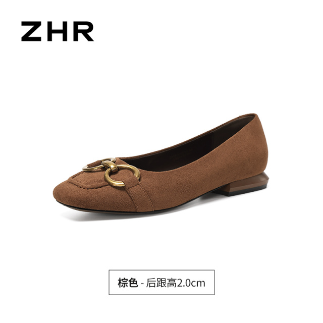 13754855.【ZHR则则】平底浅口圆头套脚平底女鞋[羊京绒]