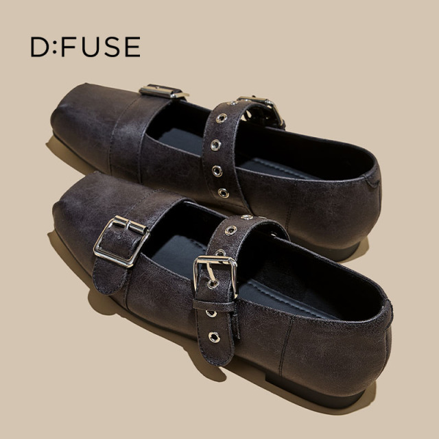 13756763.墨斯本D:Fuse/迪芙斯方头搭扣玛丽珍鞋新款潮流时尚舒适轻便透气女式单鞋星期六集团DFE111128J