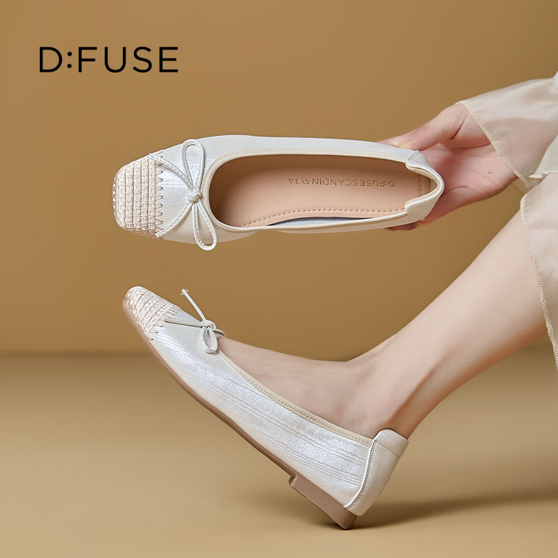 13756753.墨斯本D:Fuse/迪芙斯真皮垫浅口单鞋女新款潮流时尚舒适轻便透气休闲鞋星期六集团DFE111134J