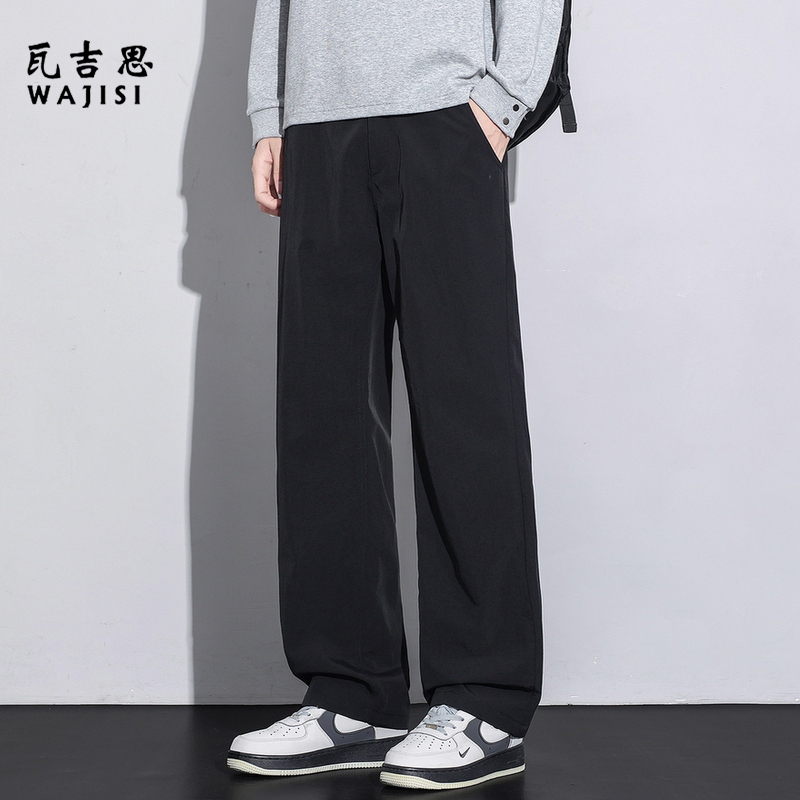 13754500.新款休闲裤男户外春秋宽松毛巾底裤子男百搭速干直筒长裤潮