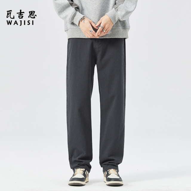 13754490.美式天丝牛仔裤男春秋直筒裤子男时尚夏季新款宽松阔腿薄款休闲裤