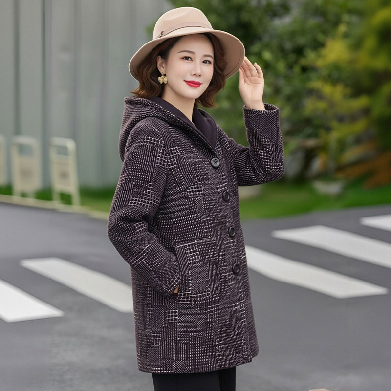 13756486.妈妈装休闲连帽仿水貂高级感时尚大衣J3JDY2872