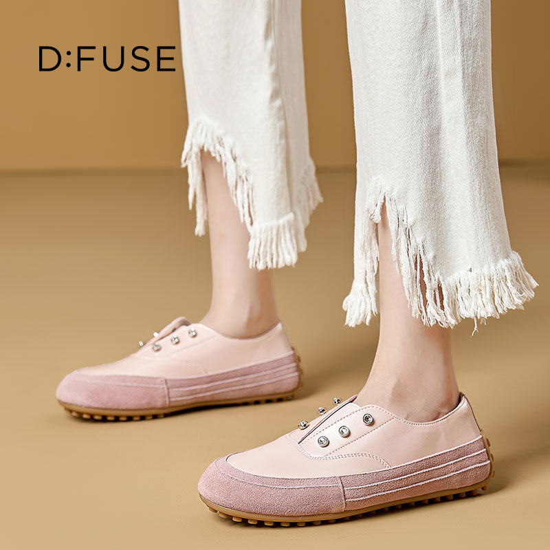13756748.墨斯本D:Fuse/迪芙斯一脚蹬板鞋新款潮流时尚百搭舒适轻便透气休闲女鞋星期六集团DFE211200I