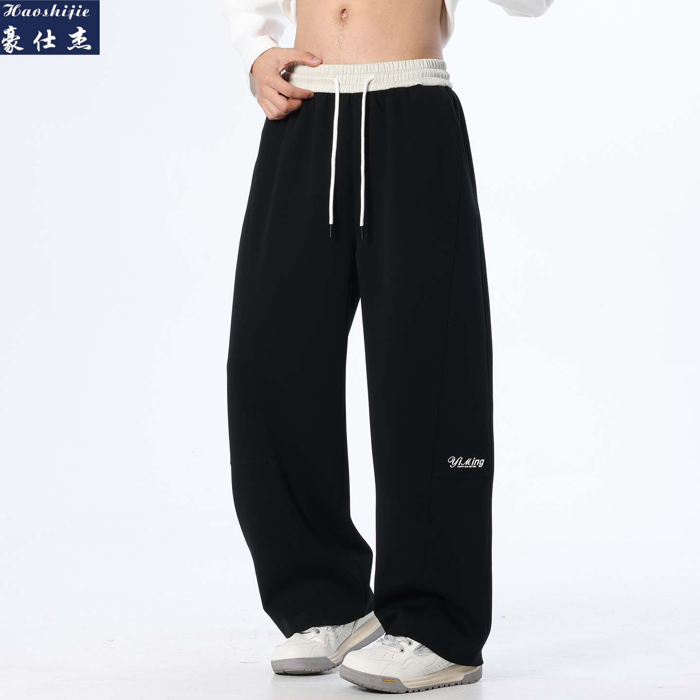 13754531.《百搭潮流》春夏季时尚男装休闲裤男美式青年帅气弯刀裤卫裤男