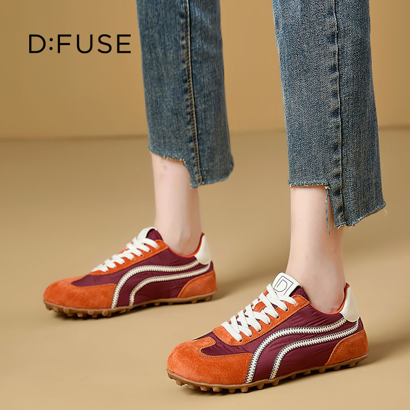 13756754.墨斯本D:Fuse/迪芙斯撞色德训鞋新款潮流时尚百搭舒适轻便透气休闲女鞋星期六集团DFE111279J