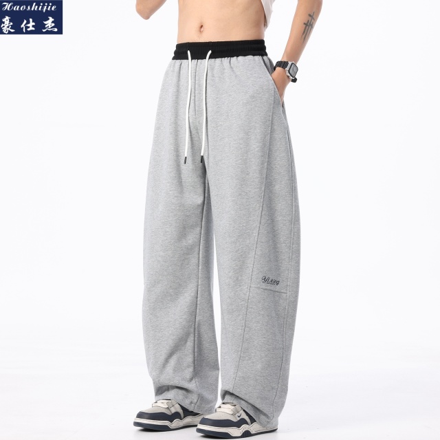 13754531.《百搭潮流》春夏季时尚男装休闲裤男美式青年帅气弯刀裤卫裤男