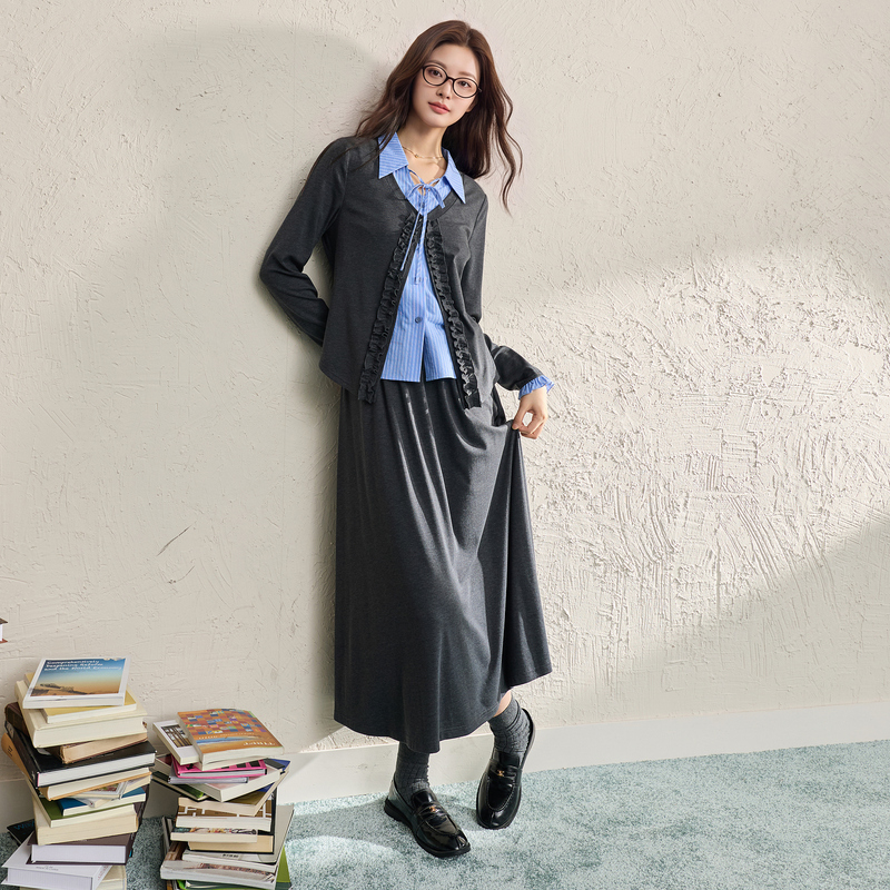 13756352.三彩若潮大码女装2026冬季新款垂感A字半身裙长裙遮肉伞裙微胖MM