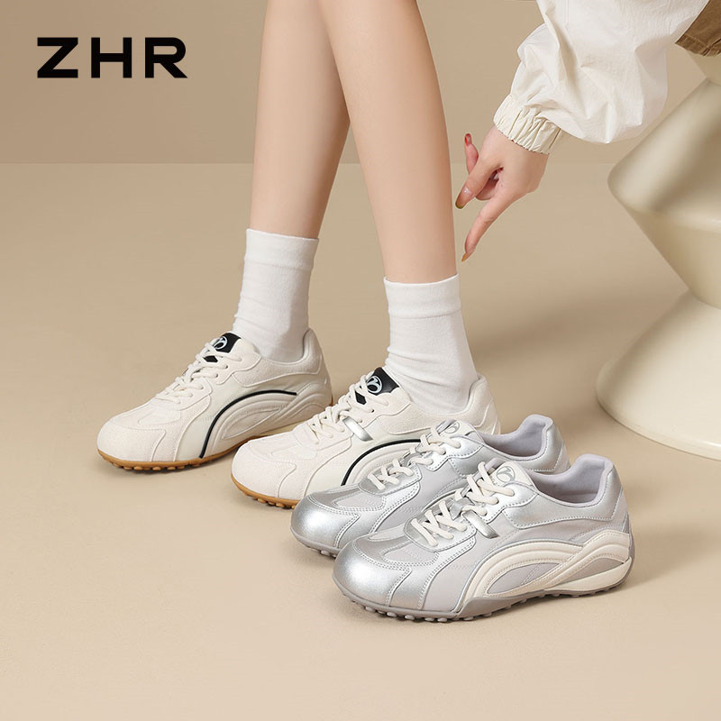 13754851.【ZHR则则】薄底德训鞋圆头系带女鞋[猪皮软垫]