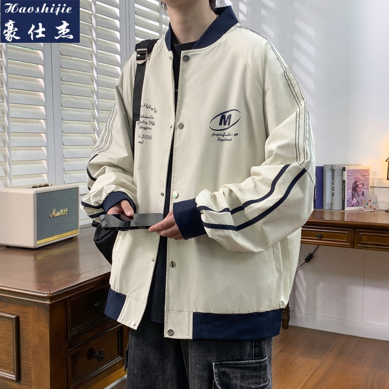 13756988.《舒适潮流》秋季新款青少年立领棒球服卫衣休闲男外套