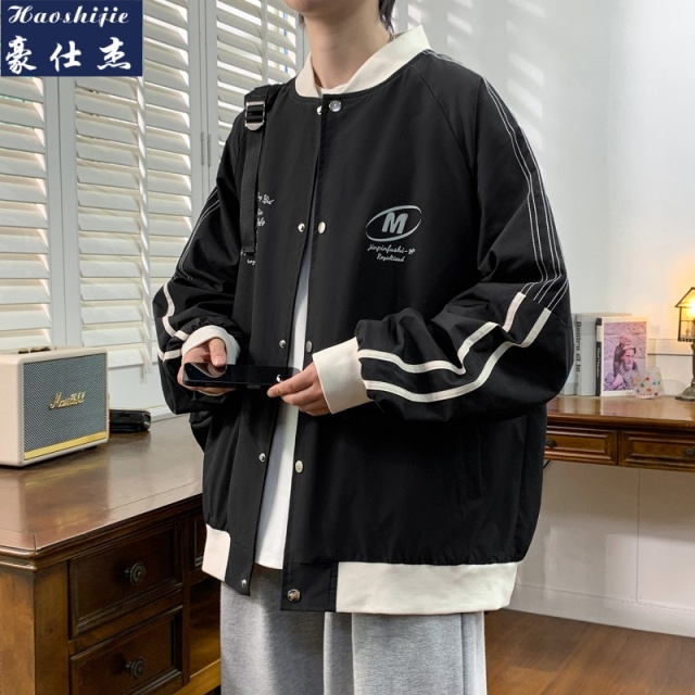 13756988.《舒适潮流》秋季新款青少年立领棒球服卫衣休闲男外套