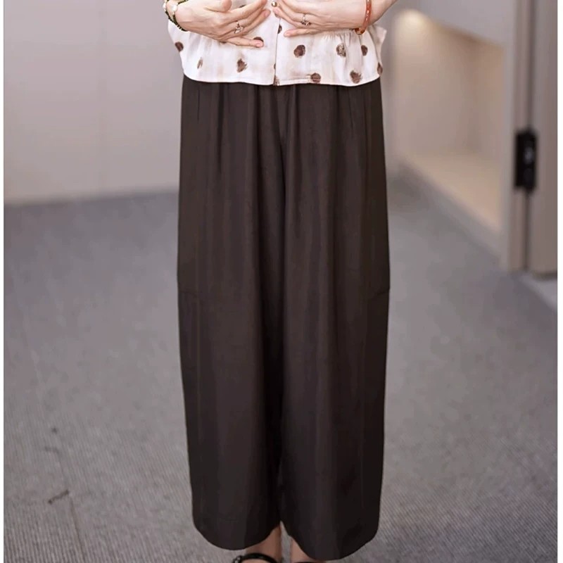 13769226.中年妈妈装夏季垂感宽松阔腿裤女2026新款洋气九分休闲裤薄款裤