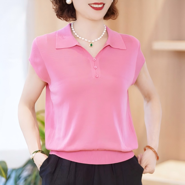 13786391.年轻妈妈夏装粉色短袖冰丝上衣气质2026新款洋气中老年女装洋气