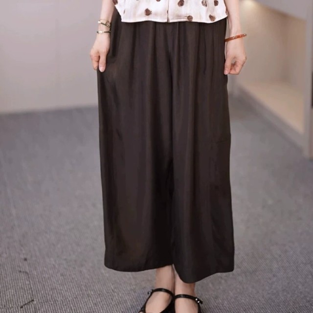 13769226.中年妈妈装夏季垂感宽松阔腿裤女2026新款洋气九分休闲裤薄款裤