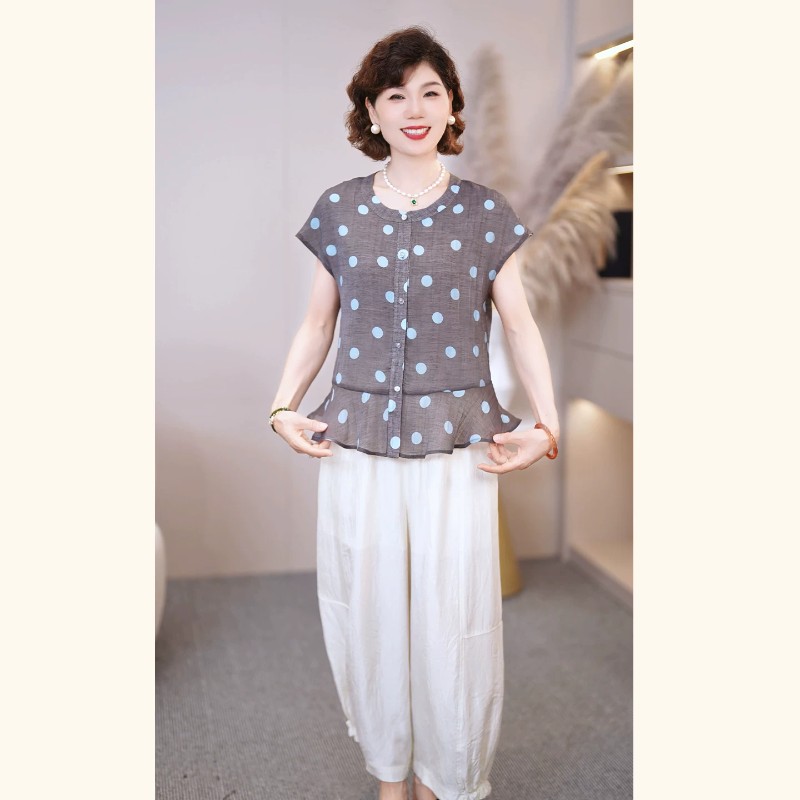 13769223.新款夏季妈妈装九分裤中老年女装休闲裤显瘦洋气百搭宽松裤子