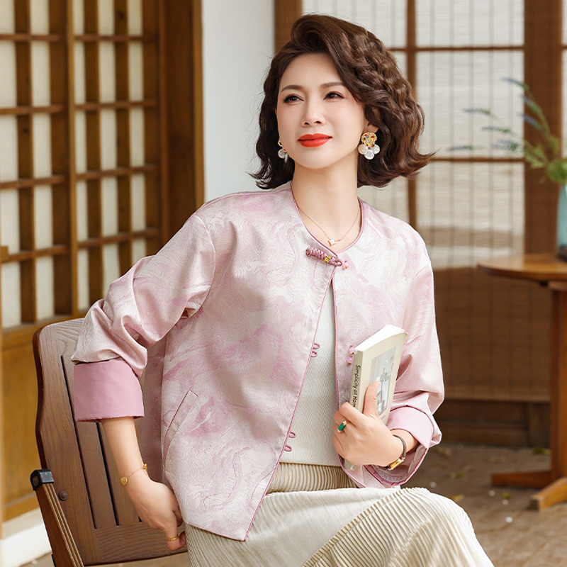 13773614.妈妈新中式国风外套贵夫人减龄开衫JXX825