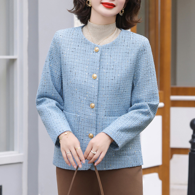 13773526.妈妈装圆领洋气小香风外套JKRR739