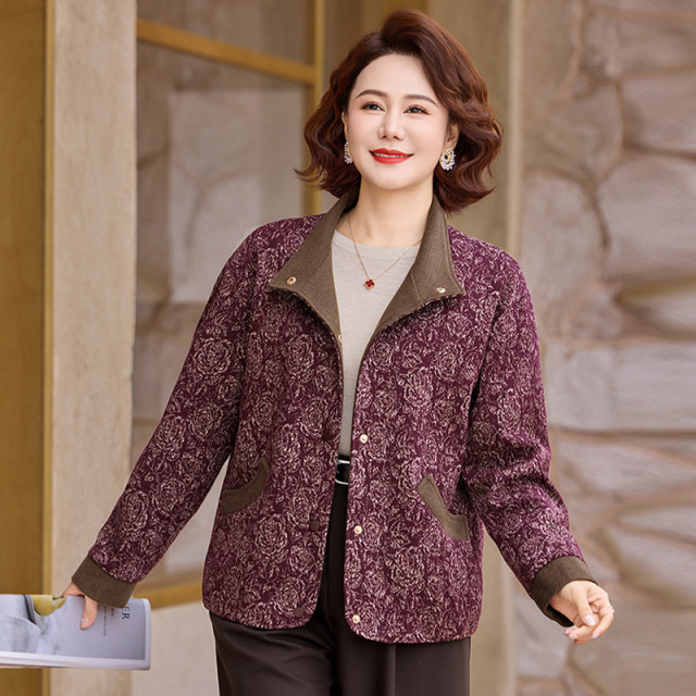 13773591.妈妈装宽松遮肉春秋夹克风衣40岁女减龄外套JFYY2610