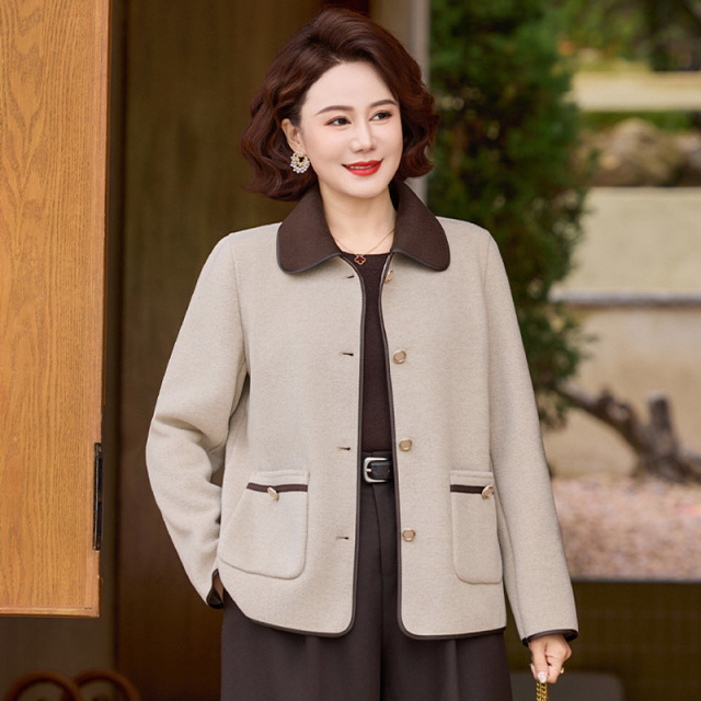 13773607.小香风翻领外套女妈妈装春秋开衫上衣JFYY2608