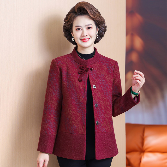 13773518.杰恩彩妈妈装春季花色呢子外套