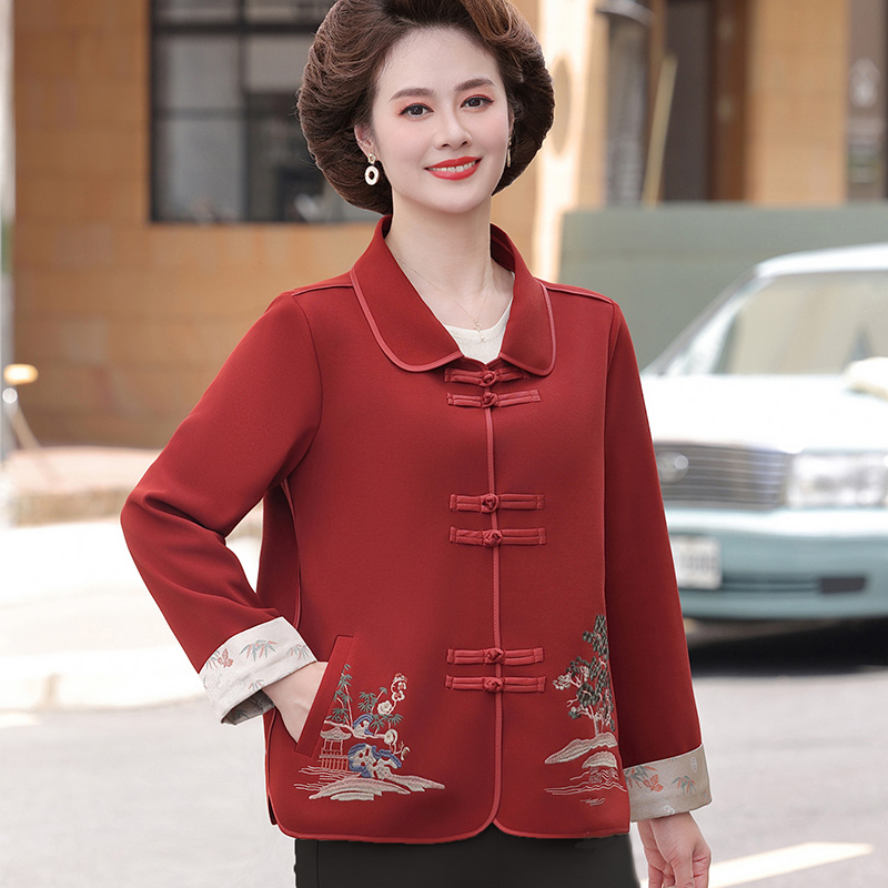 13773512.妈妈装新中式翻领刺绣洋气小外套JKKM262