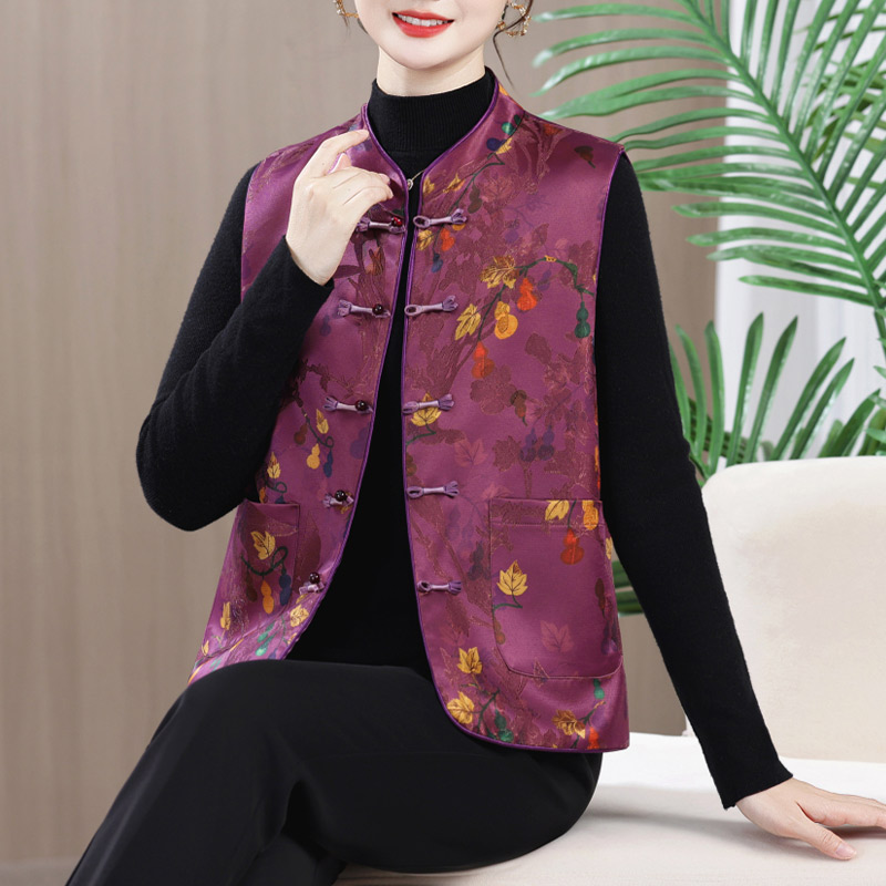 13775595.妈妈装中式国风印花复古时尚马甲Q8HFR526