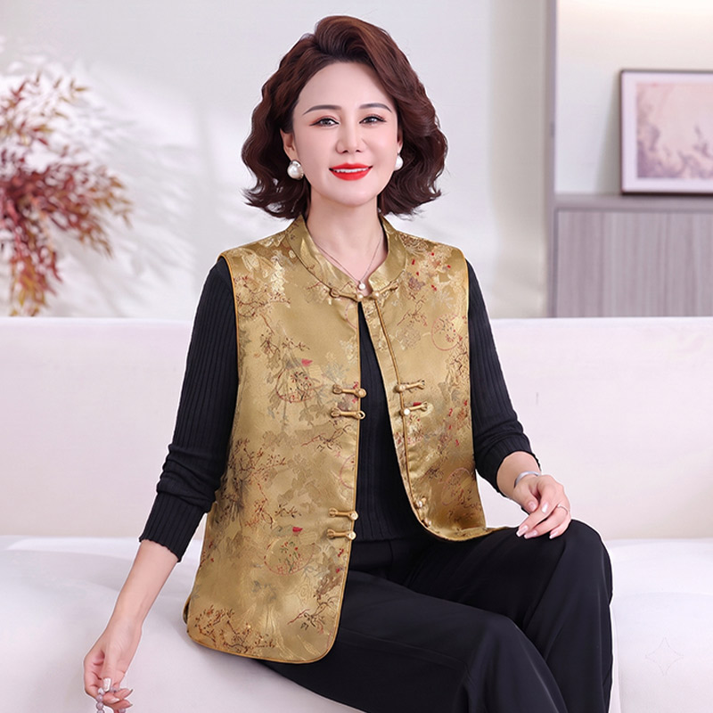 13775582.妈妈装国风中式印花洋气马甲Q8HYM6882