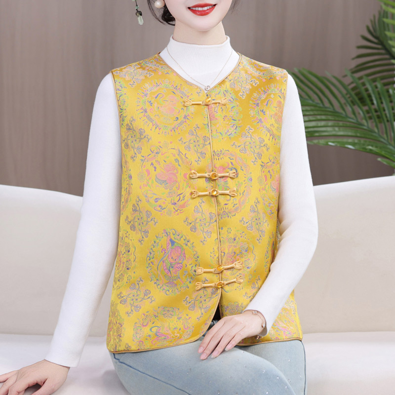 13776027.妈妈装中式国风印花复古时尚马甲Q8HFR510