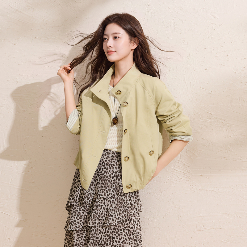 13777669.【100棉】三彩若潮大码女装2026秋季新款短外套插肩袖显瘦微胖MM