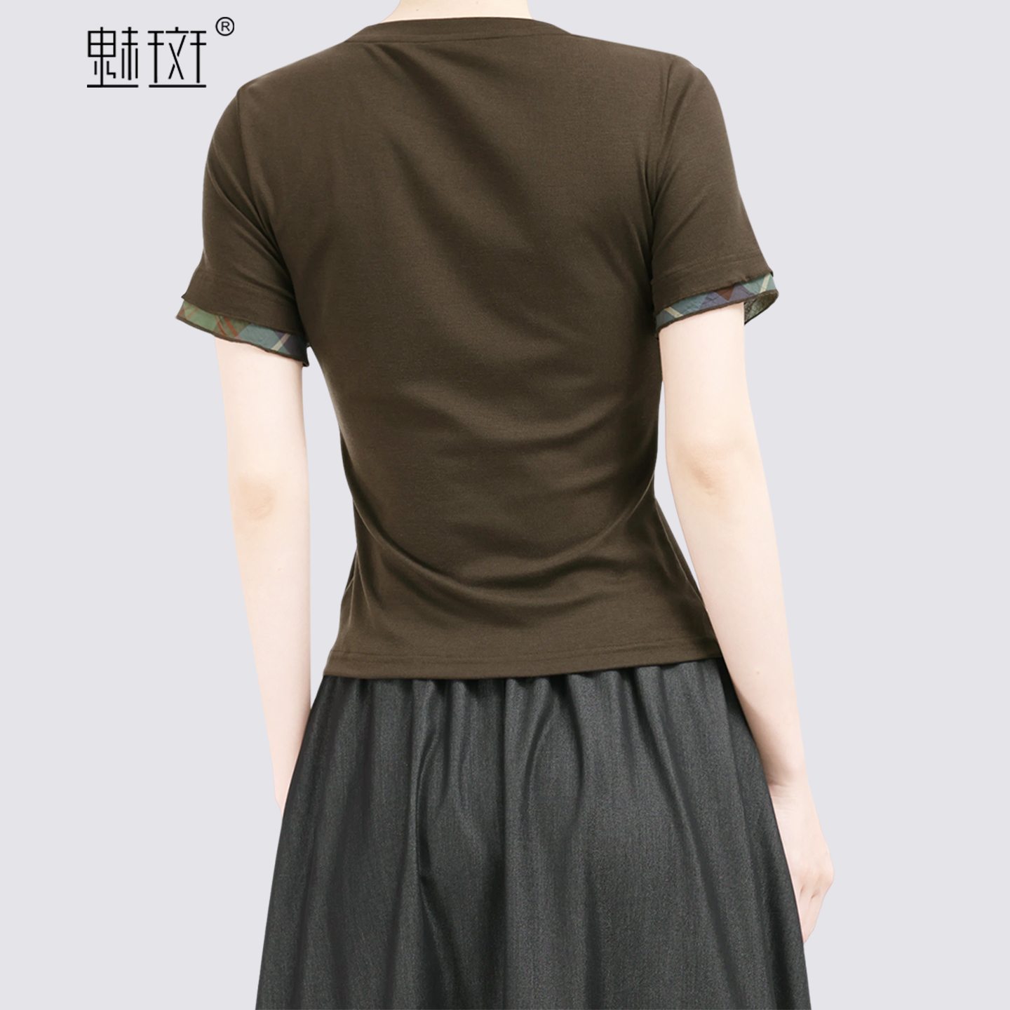 13776703.魅斑T恤修身显瘦上衣
