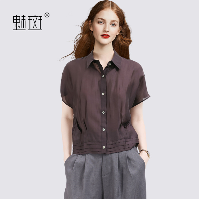 13776702.魅斑短款衬衫上衣衬衣