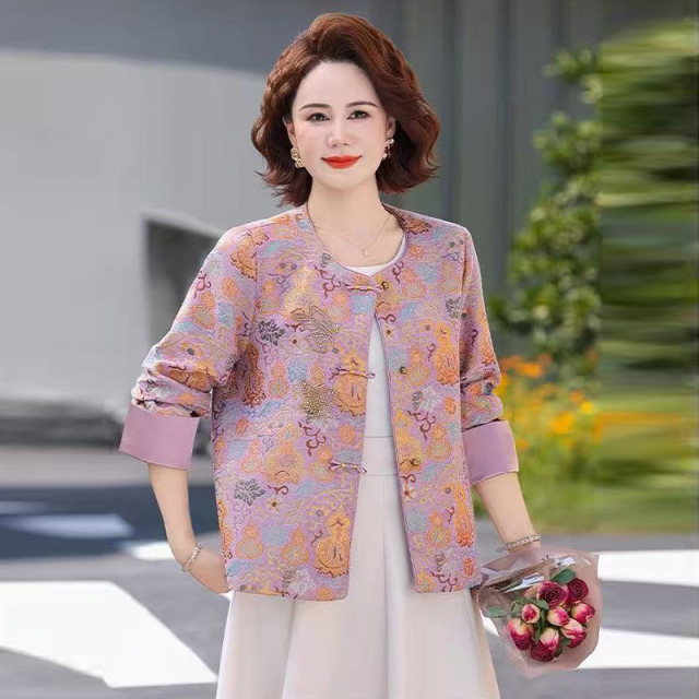 13782553.妈妈装中式国风提花时尚外套J8HXH601
