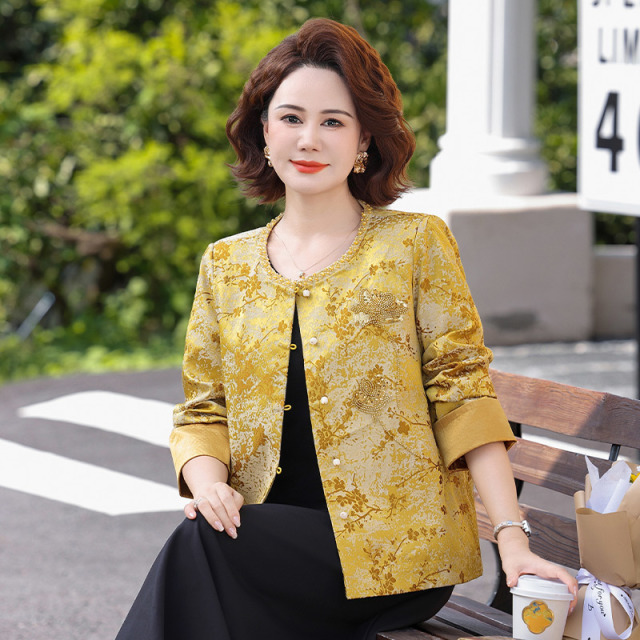 13782536.妈妈装圆领中式国风高级感刺绣外套J8HXH605