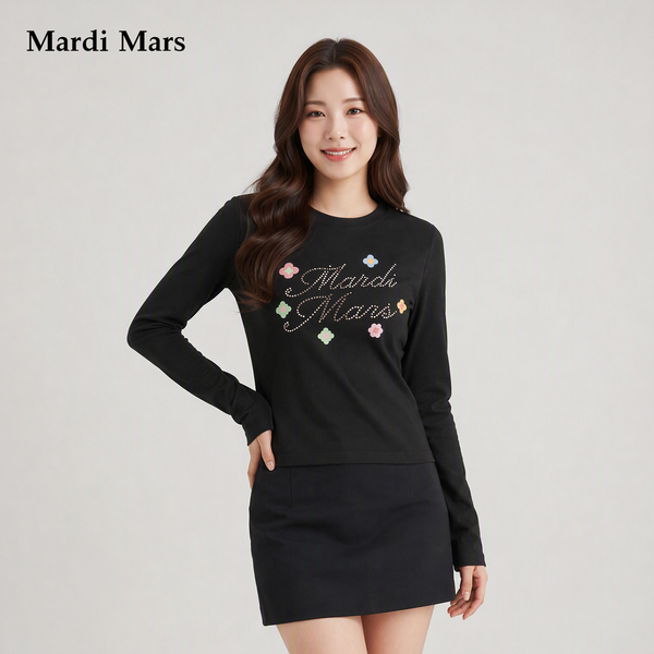 13782763.Mardi.Mars潮牌女士莱赛尔圆领长袖打底衫柔软亲肤显瘦内搭上衣